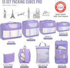 Veken 10 Set Packing Cubes for Travel Essential, Suitcase Organizer Bags in 4 Sizes, Carry-On Luggage Accessories with Large Laundry & Hanging Toiletry Bag, Must-Have for Airplane, Road Trip & Camping