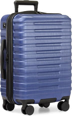 U.S. Traveler Boren Expandable Hardside Rugged Travel Luggage with 8 Spinner Wheels, Navy, Carry-on 22-Inch