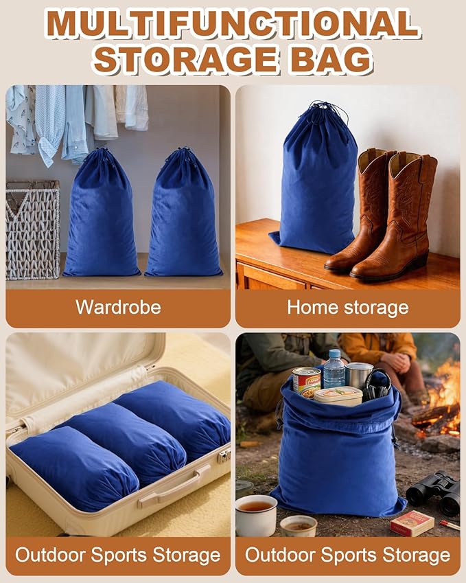 2 Pcs Shoe Bags for Travel, 21.2"x13.3" Large Boot Bags for Cowboy Boots, Washable Velvet Dust Bag with Drawstring for Dress Shoes, Handbags and Clothing, Suitable for Travel and Home Storage