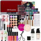 Pure Vie All-in-One Holiday Gift Surprise Makeup Set Essential Starter Bundle Include Eyeshadow Palette Lipstick Concealer Blush Mascara Eyeliner Face Powder Lipgloss Brush - Full Makeup Kit for Women