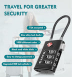 ANVIL TSA Approved Luggage Locks – High Security TSA008 Combination Travel Locks with Inspection Indicator for Suitcases and Backpacks. (1, Black)