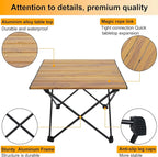 Foldable Camping Side Table, Ultralight Small Beach Aluminum, Portable Outdoor Table with Carry Bag and Storage for Picnic, Grill, Hiking, Fishing, Sand, Camping, Nature