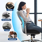 SweetSlubr Seat Cushion for Tailbone Pain Relief, Office Chair Cushion, Memory Foam Large Cushion with Non-Slip Cover for Soft Support at Office Chair, Car Seat, Airplane, Floor Pillow, Black/Large
