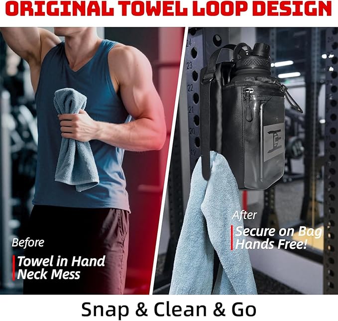 Magnetic Gym Bag Water Bottle Holder Small Gym Bag for Men, Gym Gifts, 11LB Strong Grip Waterproof 900D