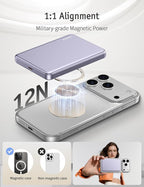 RORRY for Magsafe Portable Charger, 10000mAh Ultra Slim Magnetic Power Bank, 22.5W Fast Charging Wireless Portable Charger, USB C Battery Pack for iPhone 17/16/15/14/13/12 Plus Pro Max, Purple