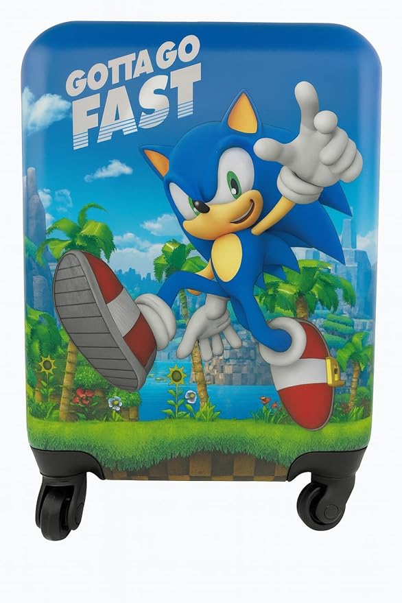 AI ACCESSORY INNOVATIONS Sonic the Hedgehog Kids Luggage and Backpack Set - 18" Luggage Suitcase With Wheels, 13.75" Backpack