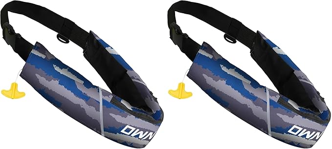 Owntop Manual Inflatable Belt Pack, Adults Swim Jacket with Blowpipe & Whistle, 24g CO2 Cylinder Included, Low Profile for Kayaking, Fishing, Paddle Sports