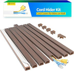 Yecaye Cord Hider, 113in Medium Cord Covers for Wires on Wall, Cord Organizer for 2-3 Wires, Easy Install Cable Management Kit, TV Cable Hider for Home Office, W0.95in H0.55in, Cherry