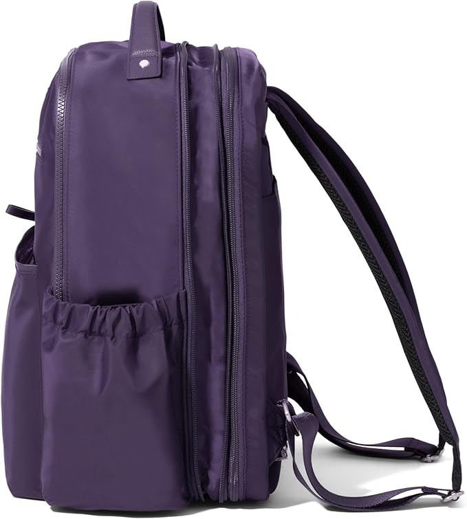 Baggallini Tribeca Expandable Laptop Backpack - 15"x11" Lightweight RFID Computer Bag for Work & Travel with Luggage Sleeve