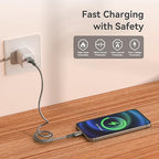 USB to USB C Cable, Car Carplay Cable, Fast Charging Type C Cable for iPhone 16/16 Pro Max 15 Pro 15 Plus, iPad, Samsung Galaxy, and Other Type-C Devices (1, Gray, 4Ft)