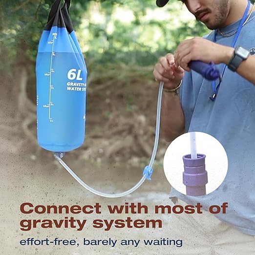 Membrane Solutions Water Filter Straw S2, NSF/ANSI 42&372&401 Certified, 4-Stage 0.1 μm Portable Water Purifier with Replaceable Filter, 5,000L Capacity for Camping, Hiking, Survival and Emergency- 1P