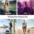 Packism Clear Fanny Pack Stadium Approved - 2-Pack Plus Size 35-51 inches Adjustable Strap Clear Belt Bag for Women Men Transparent Waist Bag for Concerts, Sporting Events, 1 Black & 1 White