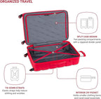 SwissGear 7366 Signature Hardside Expandable Luggage with Spinner Wheels, TSA Lock, Red, Checked-Large 27-Inch