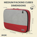 Medium Packing Cubes for Travel - 5pc Packing Cubes for Suitcases - Lightweight Luggage Organizer Bags (Non-Compression)