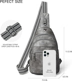 LATMAP Sling Bag For Women Faux Leather Small Casual Daypack Backpack Fanny Pack Crossbody Chest Bags Purse