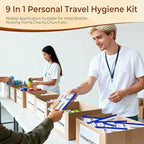 30 Sets Personal Hygiene Kit Bulk,Yellow Basic Travel Toiletry Supplies Disposable Toothbrushes with Toothpaste Floss Comb Soap Cover and Razors Set for Homeless,Guests,Church