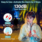 Hion Personal Safety Alarm for Women, Rechargeable 130dB Self Defense Alarm Keychain with LED Flashlight, Emergency Safe Sound Security for Children Elderly College Girls Men, Blue