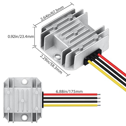 LeMotech DC 36v/48v to 12v Converter 5A 60W Step Down Converter Voltage Reducer IP68 Waterproof Transformer for Golf Cart Truck Boat Vehicle