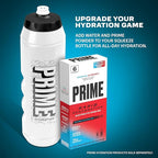 PRIME 32 oz White Graffiti Squeeze Sports Water Bottle, BPA Free, Dishwasher Safe, Easy-Grip Ergonomic Leakproof Design, Fast Hydration for Gym, Cycling, Running