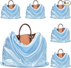 Ersmak 6 Pack Dust Bags for Handbags - Baby Blue Silk Dust Cover Bag for Purses Shoes - Satin Drawstring Dustproof Bags for Travel Storage - 23.6 x 19.7 In