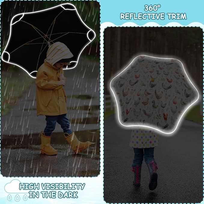 ALAZA Kids Umbrella Stick Umbrellas Cute Umbrella for Boys Girls Toddler UV/Sun Rain Windproof