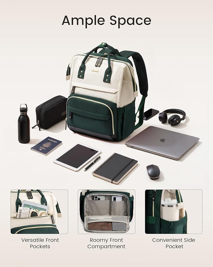 LOVEVOOK Laptop Backpack for Women, 15.6 Inch Work Business Backpacks Purse With Large Capacity, Waterproof Nurse Bag College Bookbag for School, Waterproof Casual Daypack for Travel