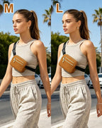 Capolo Fanny Packs for Women Fashion Waist Packs Bag with Adjustable Strap and 4 Zipper Pockets Waterproof Everywhere Crossbody Belt Bag for Workout Running Travelling(Brown, Large)