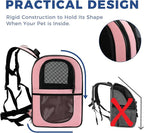 Apollo Walker Dog & Cat Carrier Backpack for 4-18lb Pets - Ventilated Safe Design with Padded Back Support, Breathable Mesh Pet Backpack for Hiking, Travel, Outdoor (Pink)
