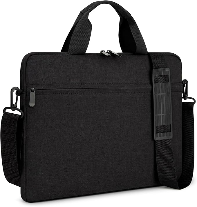 15.6-16 Inch Laptop Sleeve Shoulder Bag Notebook Chromebook Computer Carrying Case Compatible with 15.6 inch Acer Asus Dell HP Thinkpad, Black