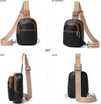 LATMAP Sling Bag For Women Faux Leather Small Casual Daypack Backpack Fanny Pack Crossbody Chest Bags Purse