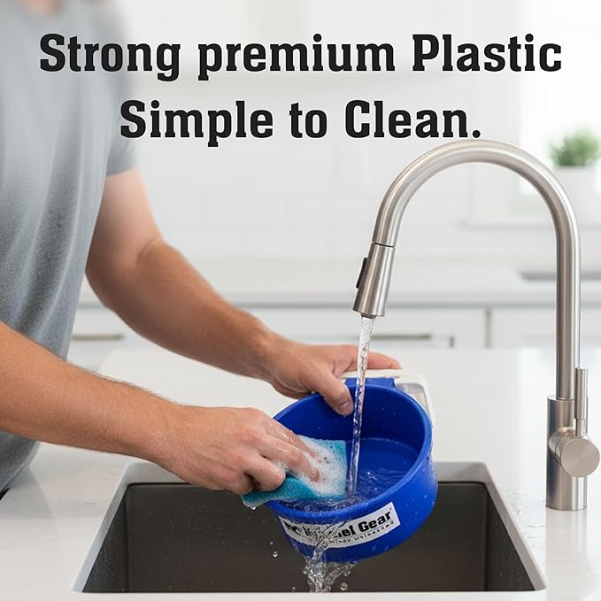 Dog Crate Water Bowl No Spill, 20oz Food-Grade Polypropylene Feeder, Secure Crate Mount with Covered Parts, Travel-Ready & Easy to Clean (Blue)