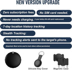 Car GPS Tracker for Vehicles - Hidden Tracking Devices for Cars, No SIM Card Required, Available for Android and iOS, Car Vehicle Tracking Device for Car, Wallet, Pet (Black)