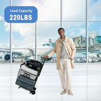 Folding Hand Truck Dolly Lightweight Aluminum Luggage Cart - 220lbs Capacity with Elastic Bungee Cord for Travel & Shopping