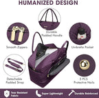 Large Women Travel Duffle Bag - Carry on Overnight Weekend Travel Duffel Tote Gym Bag with Wet Pocket Toiletry Weekender Overnight Bag for Travel Business Trips Sports Hospital 3 Pcs Set