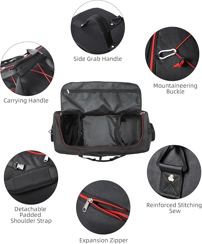 Rolling Duffle Bag with Wheels,110L/140L Expandable Soft-Sided Foldable Duffle Bag with 2 Rubber Wheels,Packable 32” Rolling Carry-On with Multi-Pockets & Compartments