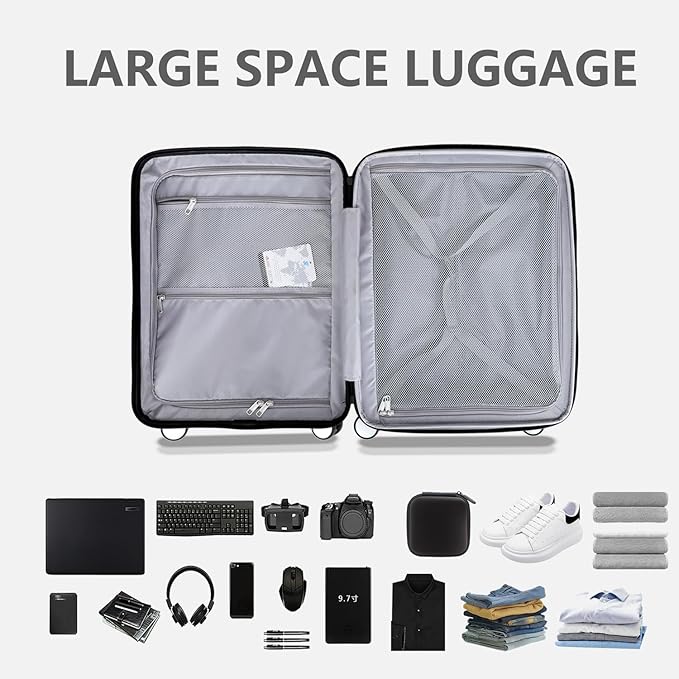 28 Inch Luggage with Spinner Wheels, Lightweight Expandable PC Hardside Large Checked Luggage with TSA Lock, Durable Rolling Suitcase, Green