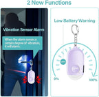 Hion Personal Safety Alarm for Women, Rechargeable 130dB Self Defense Alarm Keychain with LED Flashlight, Emergency Safe Sound Security for Children Elderly College Girls Men, Purple