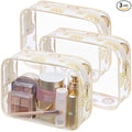 PACKISM TSA Approved Toiletry Bag - Beige Bohemian Print Clear Cosmetic Bag, Suitable for Gifts, with Supporting Frame, Perfect for Travel Essentials, Thick No Smell