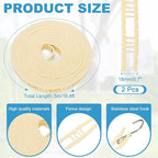 uxcell 2 Pcs Portable Travel Clothesline, 16.4ft Clothes Line Outdoors Travel Hanger Foldable Clothesline Rope with Hooks for Camping Hotel Backyard Home Cruise Ship, Beige