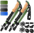 Premium Foldable Hiking Poles by USA Brand - Adjustable, Lightweight Trekking Poles Made of Aircraft Aluminum, Metal Locks Cork EVA Grips