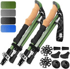 Premium Foldable Hiking Poles by USA Brand - Adjustable, Lightweight Trekking Poles Made of Aircraft Aluminum, Metal Locks Cork EVA Grips