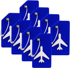 8 Pack Silicone Luggage Tag for Suitcases with Stainless Loop, TSA Approved, Privacy Protection Travel Essentials Bag Tags by Gostwo, Blue