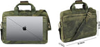 LEATHER VILLAGE 18" Leather Laptop Messenger Briefcase Bag for Men-Leather Satchel for Travel and Office Shoulder Bag- Olive