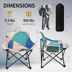 2 Pack Camping Chair for Adults, Portable Folding Sofa Chair, Easy Set Up Patio Chair Lawn Padded Seat Camping Stool Chair for Hunting, Fishing, Outdoor, Beach, Picnics, Home