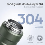 Insulated Food Jar Set – 25.4oz & 17oz Stainless Steel Containers with Folding Spoon and Carrying Bags – Leak-Proof, Keeps Food Hot or Cold for up to 12 Hours – Ideal for Work, School, Travel