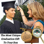 The Dream Chaser Compass - Go Confidently -2026 Unique Graduation Gifts for Him, College, High School, Cool Birthday Gift Idea for Son, Boys, Motivational Greeting Card Included