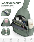 Capolo Sling Bag for Women Men Waterproof Crossbody Bags for Women Trendy Casual Fanny Pack with Convertible Shoulder Strap Chest Bag for Travel Hiking(Green, Large)