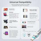 USB C to USB C Cable10ft,240W 2-Pack Braided 180°Rotating Type C Charging CableFast Charge for iPhone 16/16Pro/16Plus/16ProMax,MacBook Air,iPad Pro,Pixel,Samsung Galaxy S23/S24 Ultra-Black