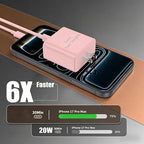iPhone 17 16 Pro Max Charger Fast Charging, Super Fast USB C Chargers for iPhone 17(6FT+6FT+10FT) Type C Chargers Cord with Fast Charger Block for iPhone 17/16/15 Series/iPad/ GalaxyS26/S25/S24 Pink