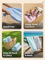 Cotton Turkish Beach Towel with Towels Oversized 36"x72" Pool Absorbent Extra Large Quick Dry Sand Travel Towel (Fresh Hues, 4 Pack)
